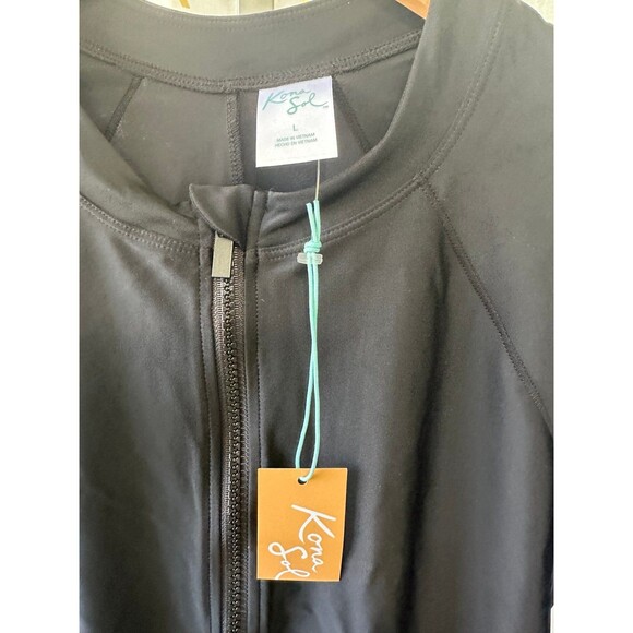 NWT Kona Sol  Women's Full Zip Long Sleeve Mock Neck UPF 50 Swim Rashgard L - Picture 4 of 5